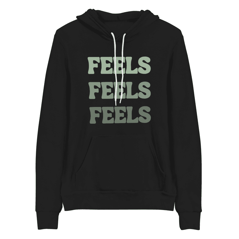 feels Green Text Hoodie