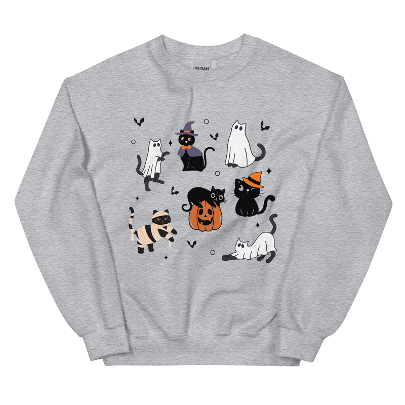 Halloween Cats Graphic Sweatshirt