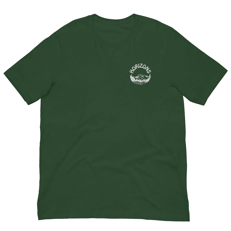 Horizons Forest Green Embroidered Tee